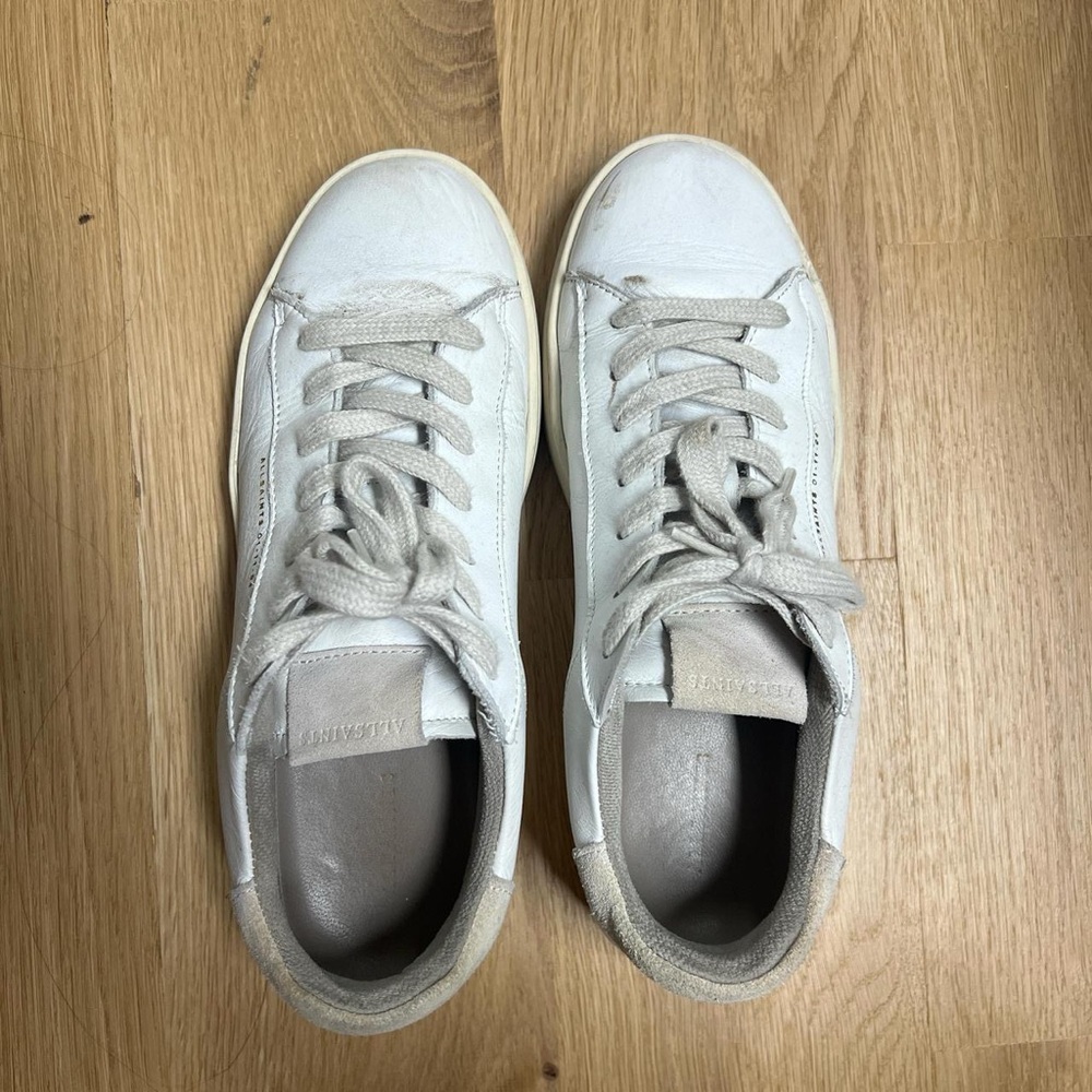 AllSaints Off-White Lace-Up Sneakers